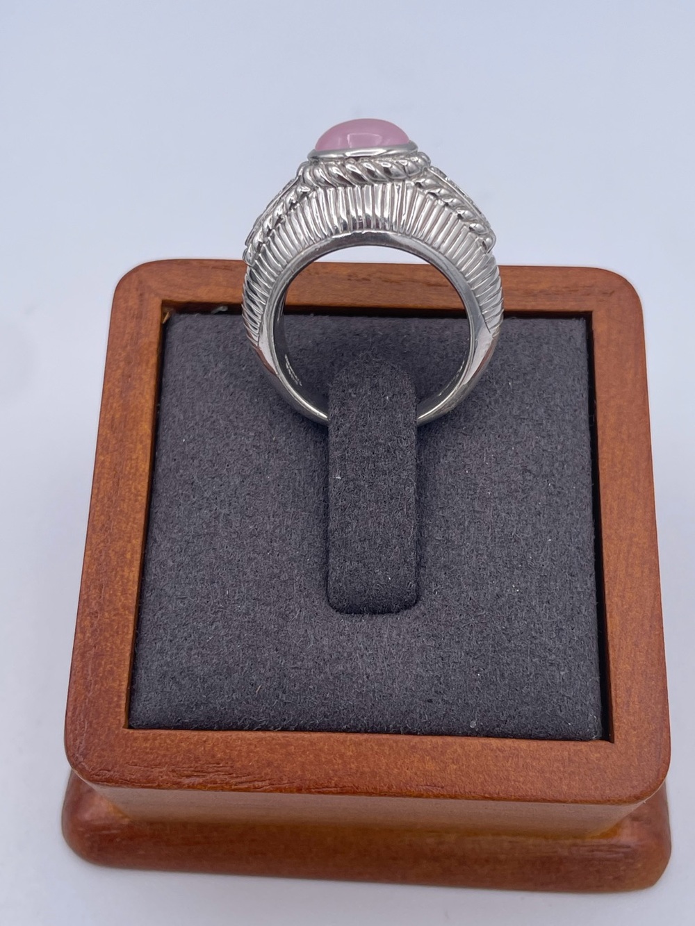 Judith Ripka Sterling Silver 925 Rose Quartz CZ Ring | DQCZ Thailand Size 6 - Picture 8 of 10